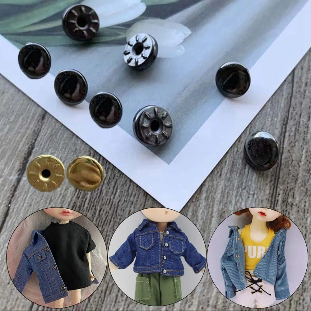 

Girl Gift Dollhoues Miniature Invisible Snap Craft Metal Buckles Clothing Sewing Buckle Mini Buttons DIY Doll Clothes