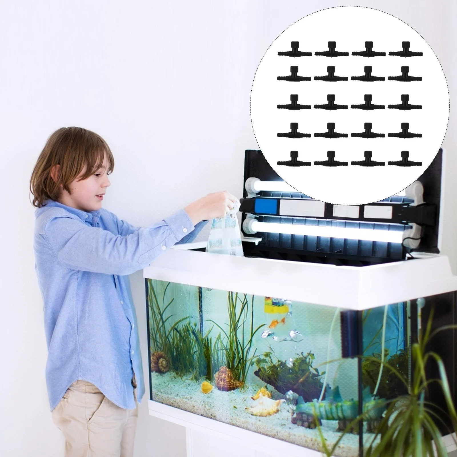 

30 Pcs Fish Tank Direct Air Valve Air Line Tubing Aquarium Bowl Inline Tubing Connector Way Adjustment Adapter Shape Connectors