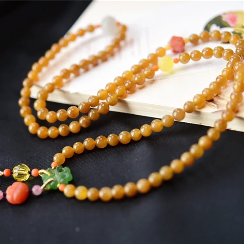 

Hetian jade 6mm bracelet necklace jasper southern red amber women