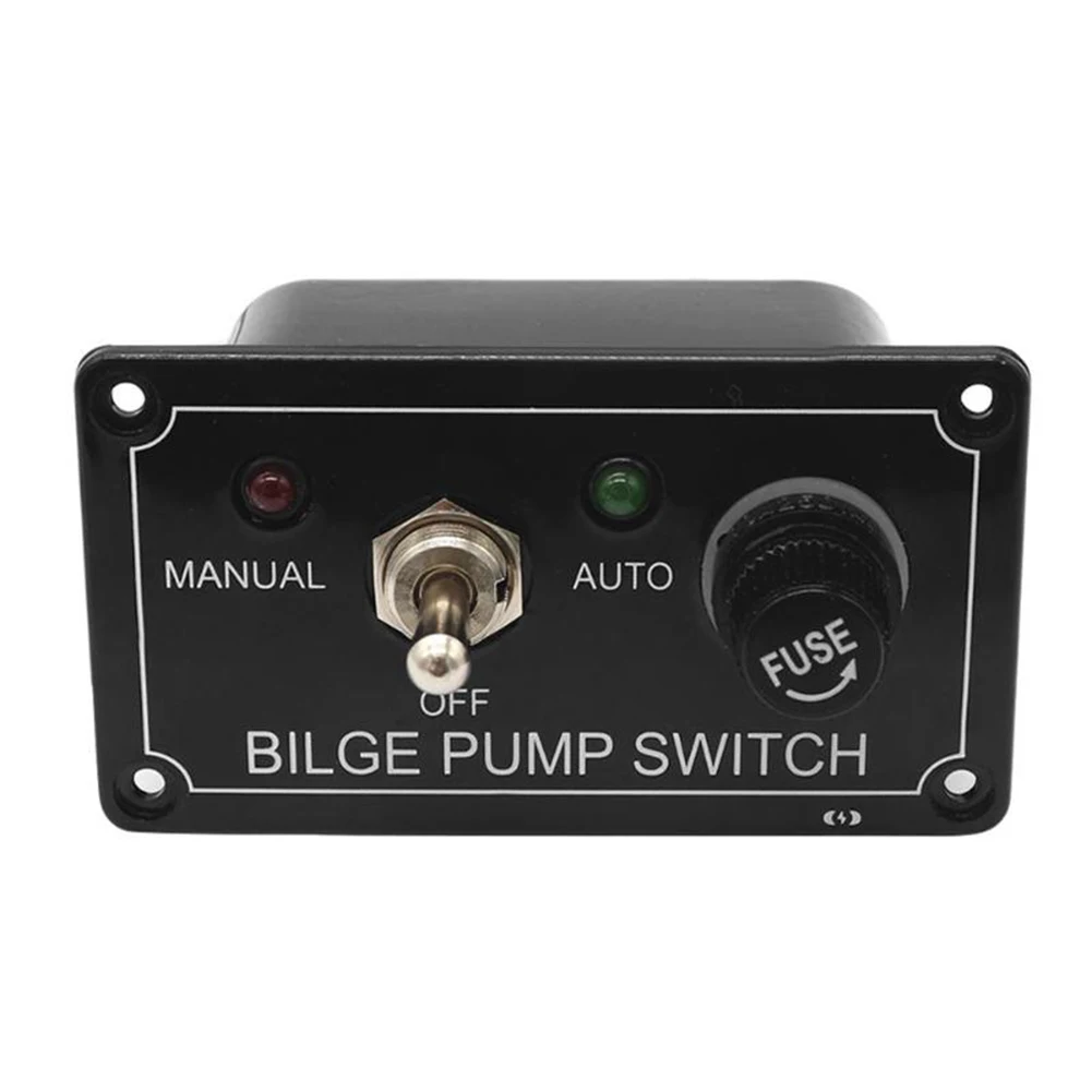 

3 Way DC 12V Fused Marine Bilge Pump Switch Panel with LED Indicator Light Toggle Switch Panel for Car Boat Marine RV