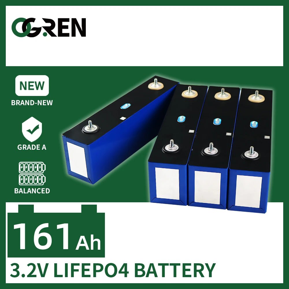 

New 8PCS Lifepo4 130Ah Grade A Rechargeable Battery Pack 48V 36V 24V 12v Cell For Solar Boat EV RV With BusBars EU US TAX FREE