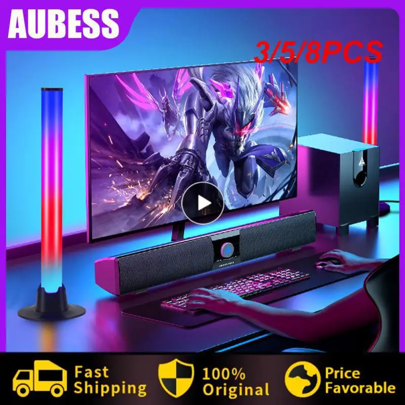 

3/5/8PCS Pc Rgb Led Light Multi-scene Led Colorful Light Desktop Chip Induction Atmosphere Light Led Lighting 5w Led Lamp