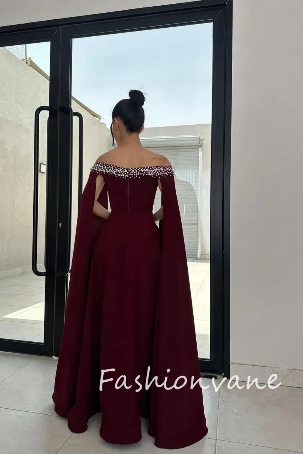 Фото Fashionvane 2024, индивидуальное платье для выпускного вечера без рукавов с открытыми плечами в Саудовской Аравии, вечернее платье из бисера, свадебное платье для гостей №2