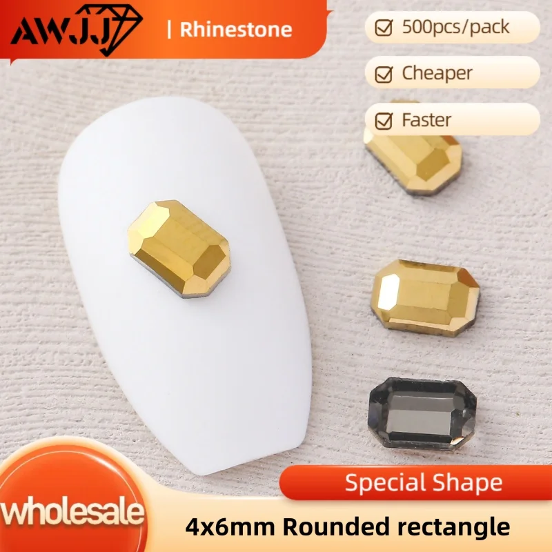 Оптовая продажа AWJJ 500 шт.упак. 4x6 мм закругленный прямоугольник Mahjong Fantasy самоклеящиеся стразы для дизайна ногтей: Crafting Dreamy Nail Look (art.: 3920cc027afa0) - 3920cc027afa0