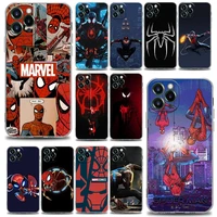 clear phone case for iphone 11 12 13 pro case max 7 8 se xr xs max 5 5s 6 6s plus silicone cover marvelvenom spiderman