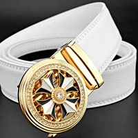 high quality luxury trend belt buckle casual mens automatic buckle belt new fashion business white premium leather texture belt