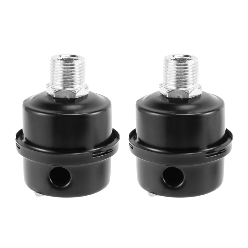 

2X 3/4Inch 20Mm Thread Metal Air Compressor Intake Filter Noise Muffler Silencer