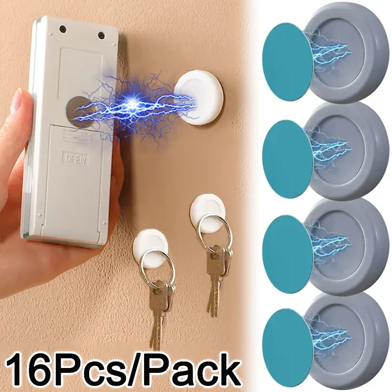 

16PCS Magnetic Hook Strong Wall Mount Holder Hook for Fridge Sticker Anti-Lost Home Organizer Hook Magnet Remote Control Storage