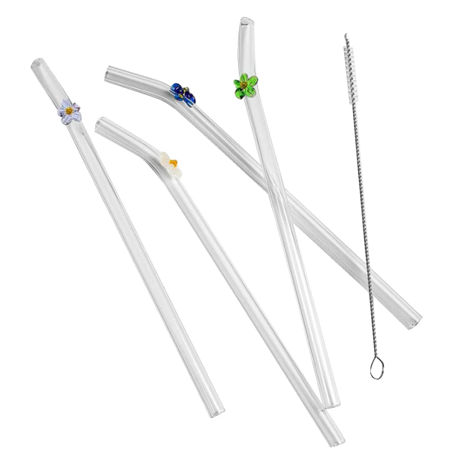 

Многоразовые стеклянные соломинки прозрачные питьевые и сувениры для вечеринок, игр, ночных клубов, бассейнов, вечеринок, домашнего исполь...