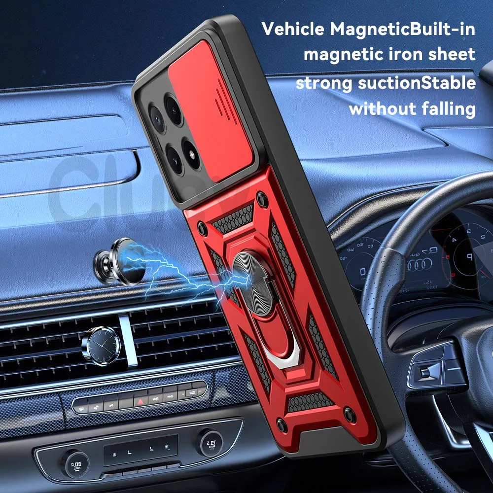 Xiaomi Mi Poco X6 Pro/X6 5G Защитный Чехол С Магнитным Кольцом Автомобильное Крепление