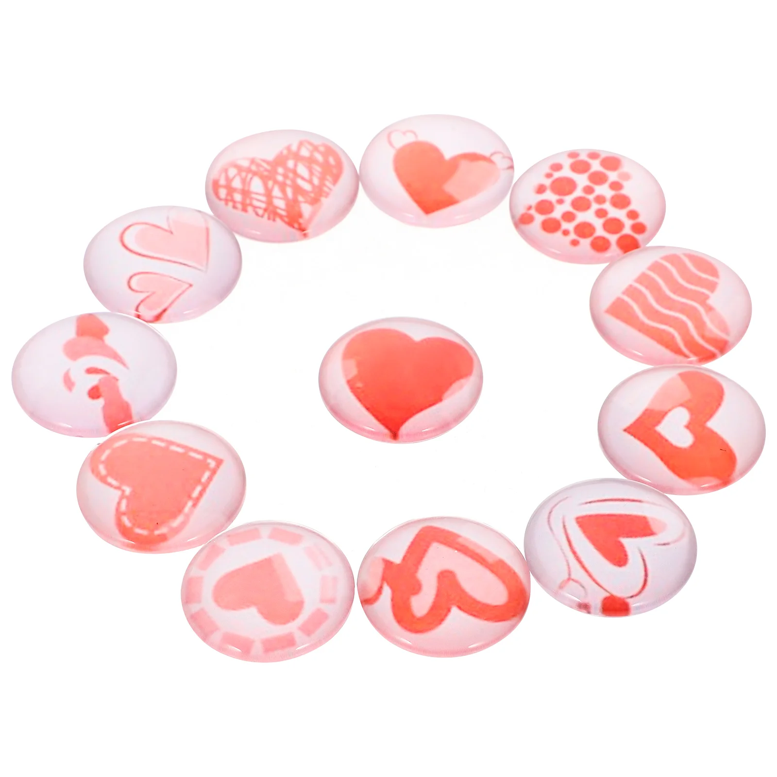 

12 Pcs An Fittings Time Stone Glass Heart Patches Charm DIY Jewelry Charms Novel Supplies