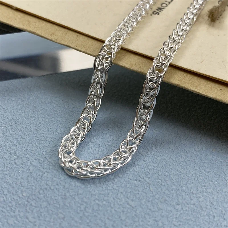 Ожерелье из чистого серебра 999 пробы женское и мужское ожерелье 1 5/2 5/3 мм/4 мм