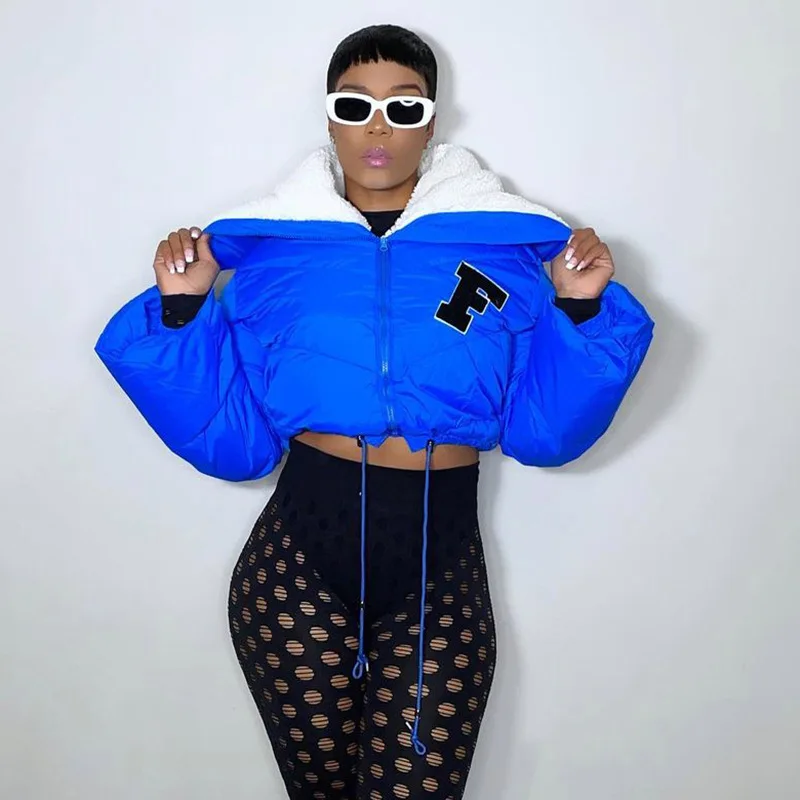 Women's Clothing Fall and Winter New Lapel Patch Embroidery Long-Sleeved Cardigan Drawstring Sweet Street Beat Bread Clothes