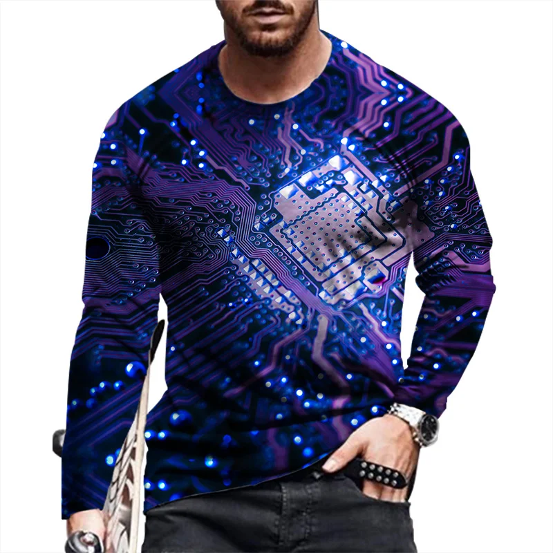 

Autumn New E-Board Printing Men's Long Sleeve T-Shirt Comfortable Street Men's Long Sleeve T-Shirt Fashion Clothing 6XL