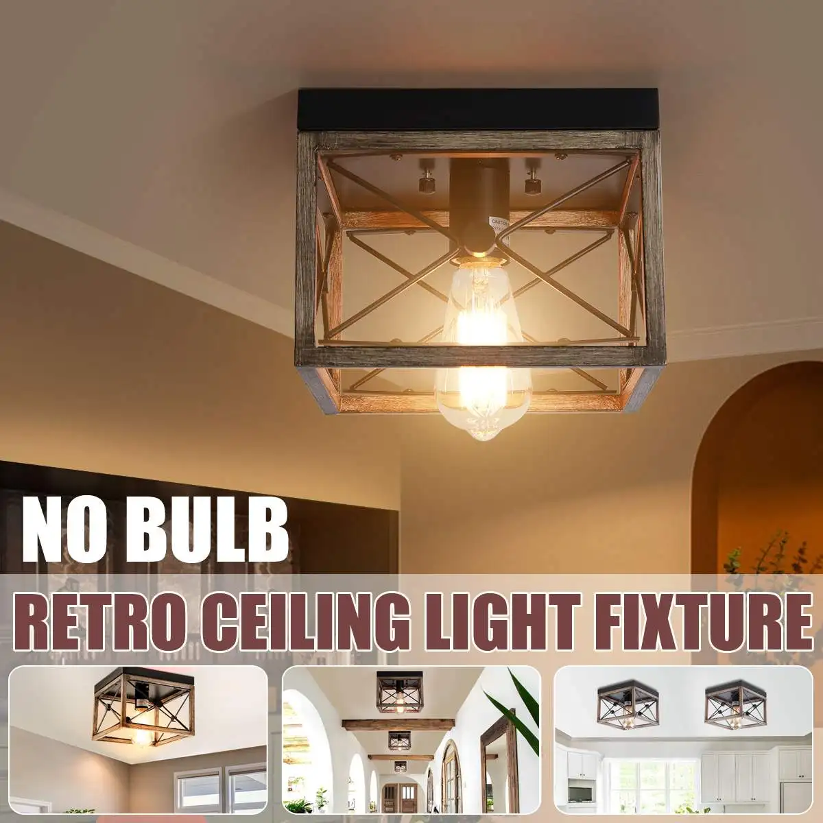 

American Retro Industrial Ceiling Lamp Farmhouse Corridor Dining Room Lamp Kitchen Bedroom Balcony Ceiling Light