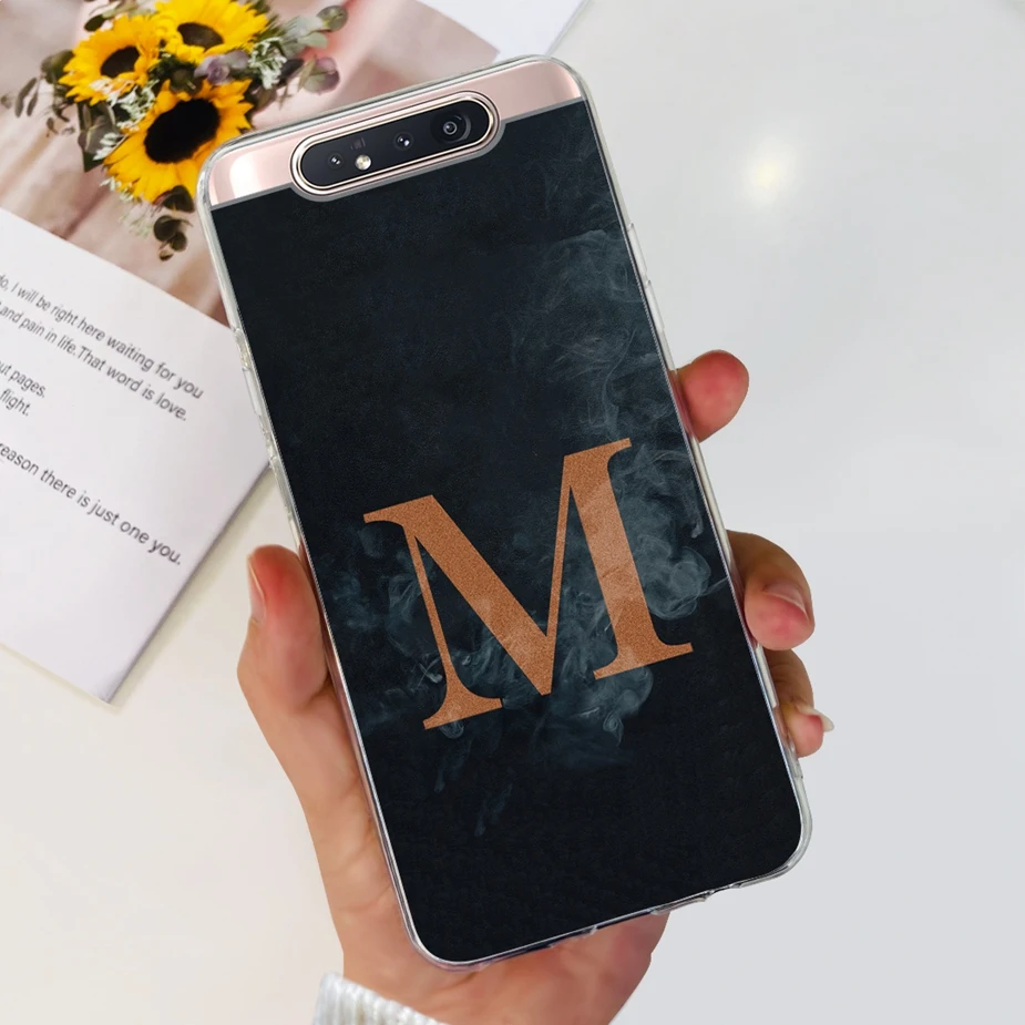 Чехол для Samsung Galaxy A80 задняя крышка с новыми буквами прозрачный силиконовый