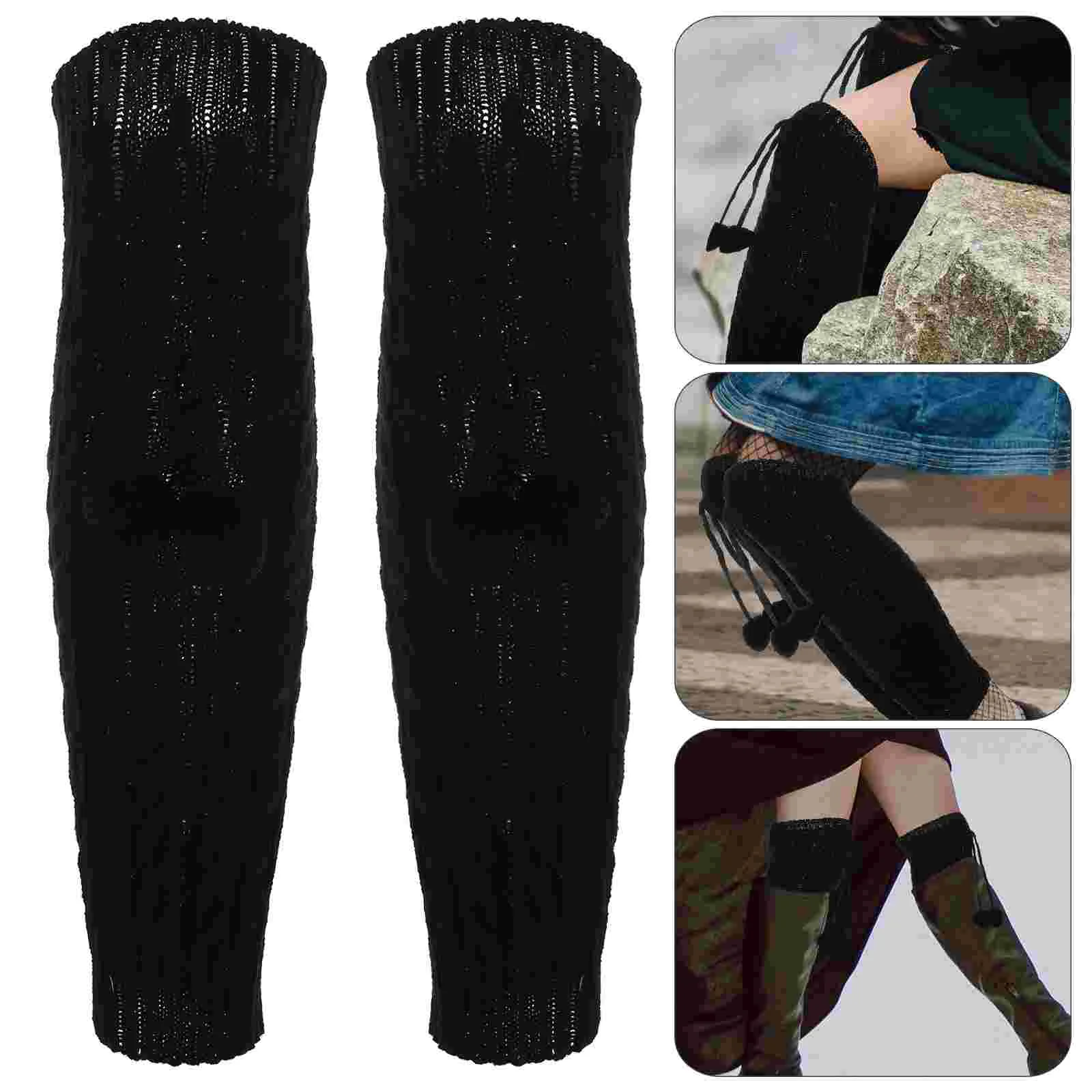 

Теплый наколенник для йоги с шариками для ног, женские зимние носки, чулки для ног, теплые длинные сапоги, накидки на пояс, акриловые защитные чулки