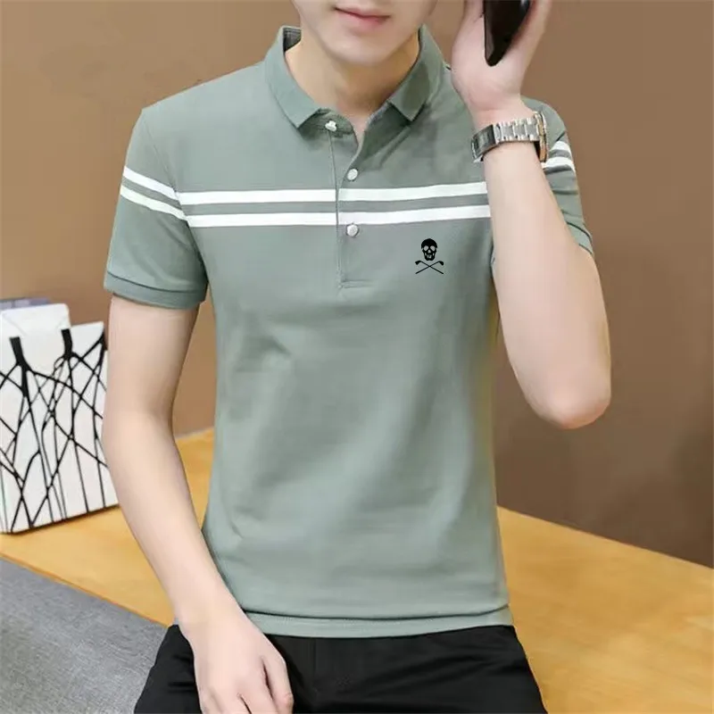

Men's Golf T-shirt Summer Casual Sports Golf Top Cotton Short Sleeve Quick Dry Breathable Wicking Polo Shirts For Men Golf Wear