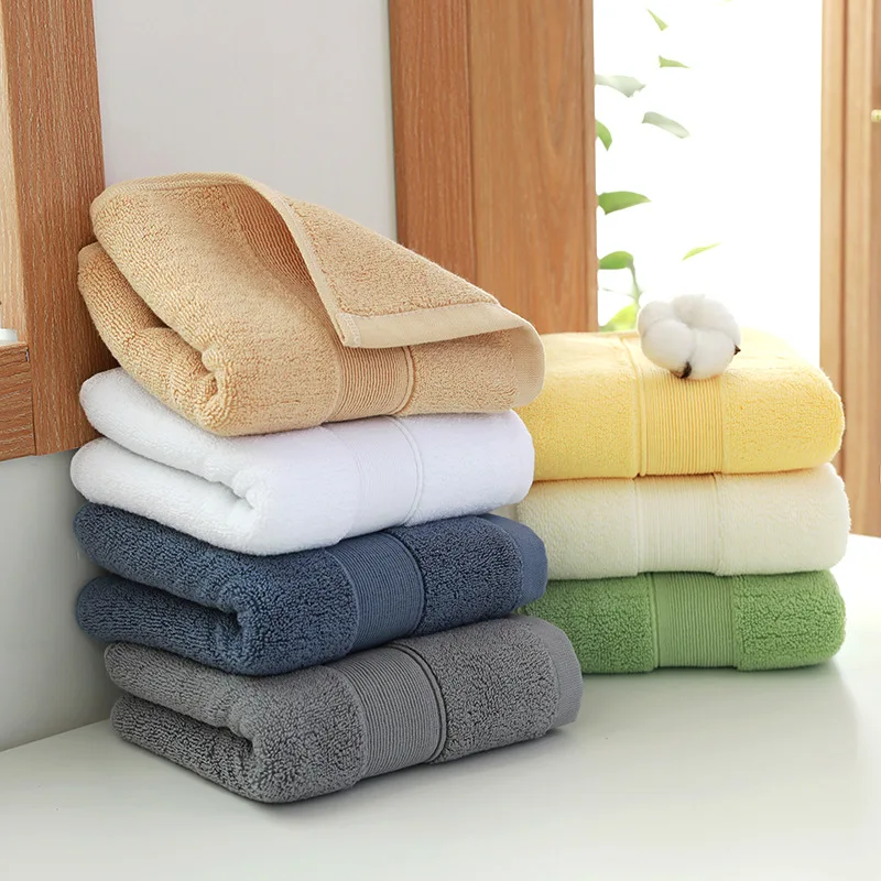 

Soft Cotton Towel Pure Color Simple Thickening Absorbent Washcloth Large Bath Towel Beach Towel Bathroom & Sauna & Spa Scarf