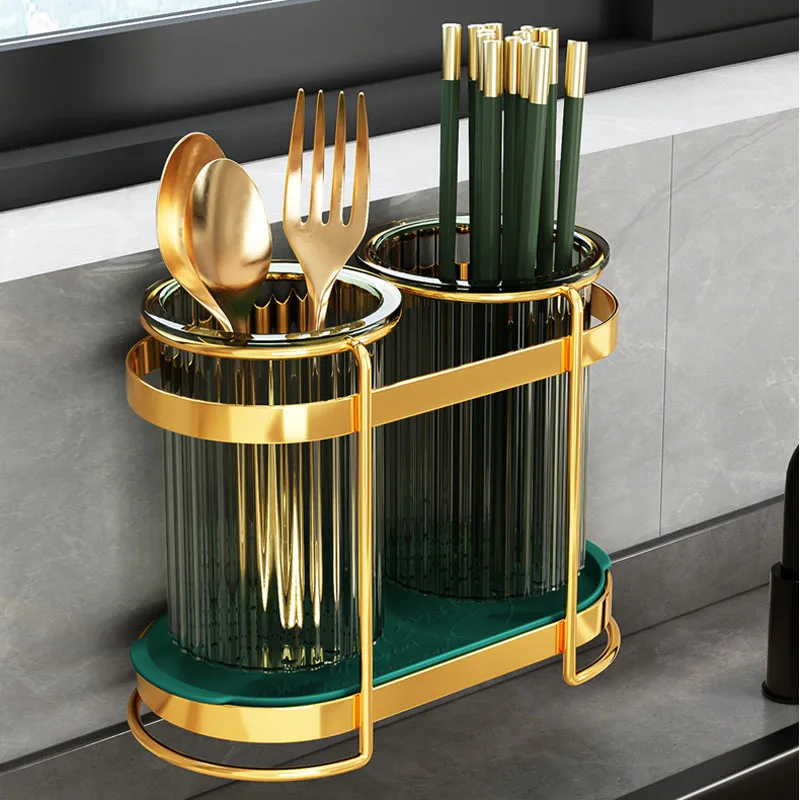 

Chopsticks Cage Spoon Fork Storage Holder Cutlery Kitchen Utensils Stainless Steel Drain Rack Can Be Wall Mounted Chopstick Tube
