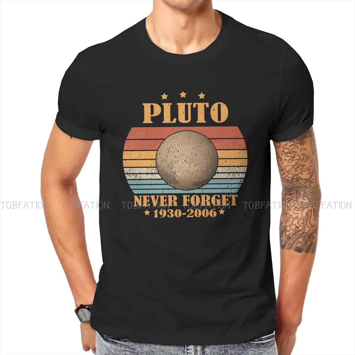 

Pluto Never Forget 1930-2006 Hip Hop TShirt Planet Style Streetwear Comfortable T Shirt Men Short Sleeve Unique Gift Clothes