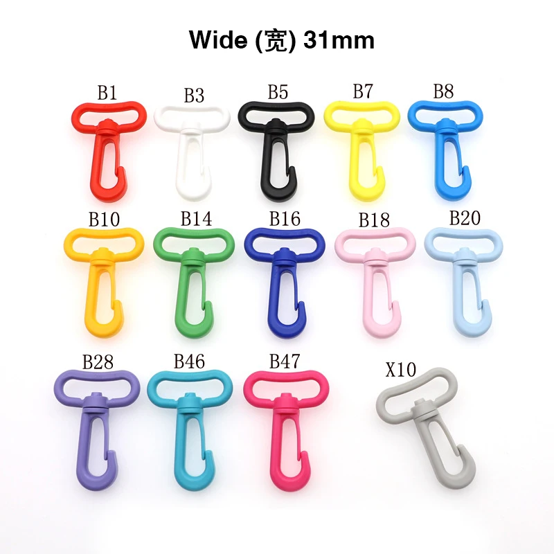 31mm Lobster Claw Clasp 10pcs Candy Color Hard Plastic Lobster Clasp Hooks Clips for DIY Crafts Key Chain Backpack Accessories