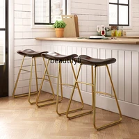 zqEuropean-Style Bar Stool Modern Minimalist Bar Chair A High Stool Home High-Leg Dining Chair Front Desk Chair