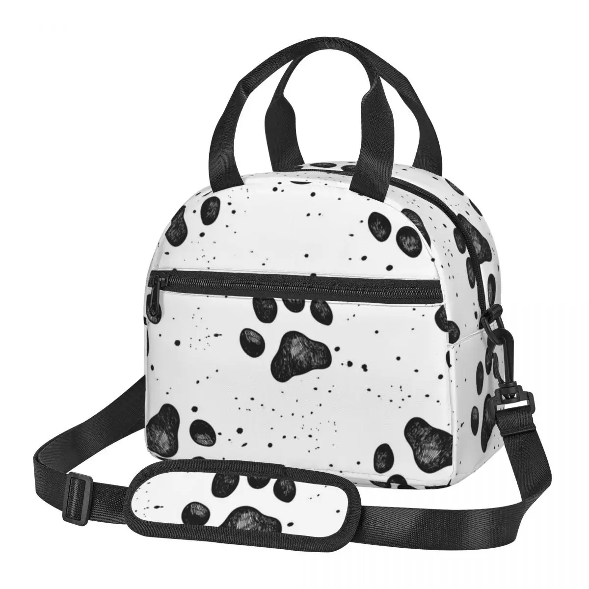 

Fresh Cooler Bag Sketches Of Dog Paw Prints Portable Thermal Lunch Bag For Women Lunch Box Tote Food Bag