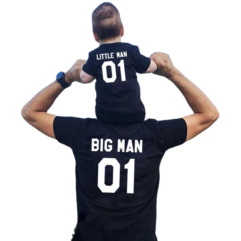 Одинаковые наряды для семьи модная одежда папы и меня летняя футболка большого