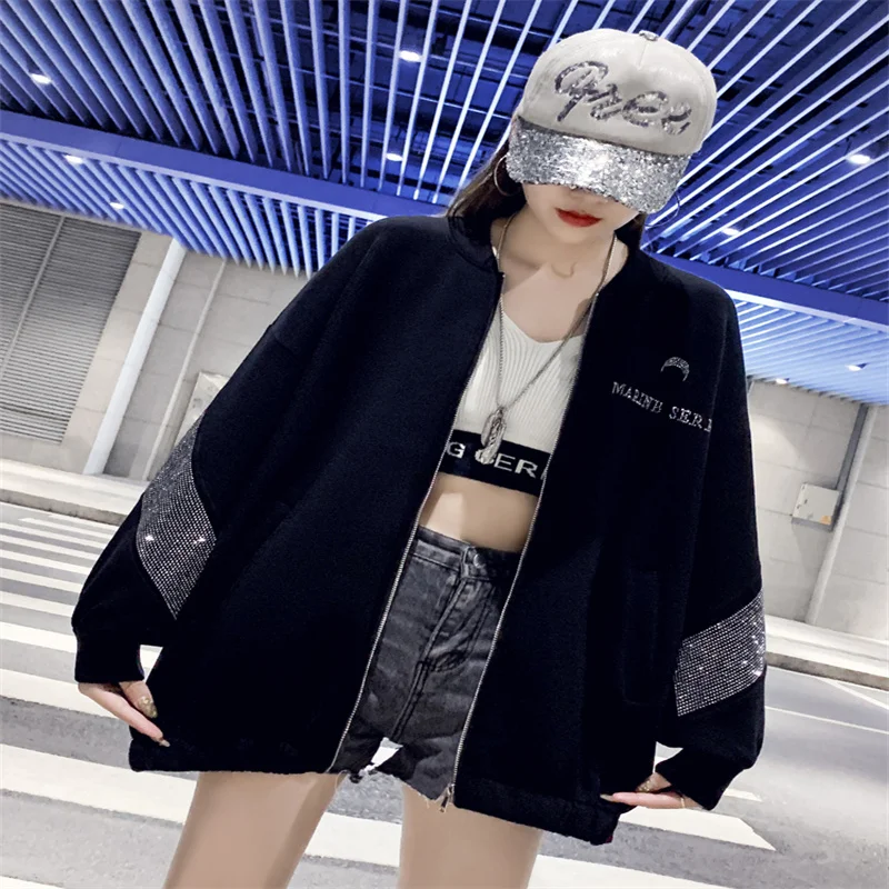 

Кардиган Sandro River на молнии, объемный хлопковый свитер, Женское пальто 2022, зимний универсальный свободный плюшевый европейский Топ