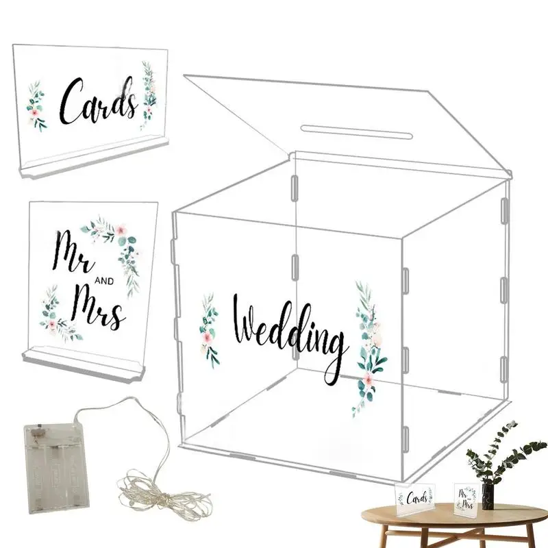 

Acrylic Wedding Card Box Card Box For Wedding Reception Wedding Card Box Acrylic Wedding Card Holder Decoration Graduation Party