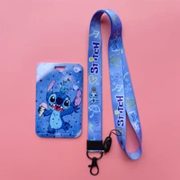 disney stitch blue business card holder lanyard luxury credit card holders badge card protector