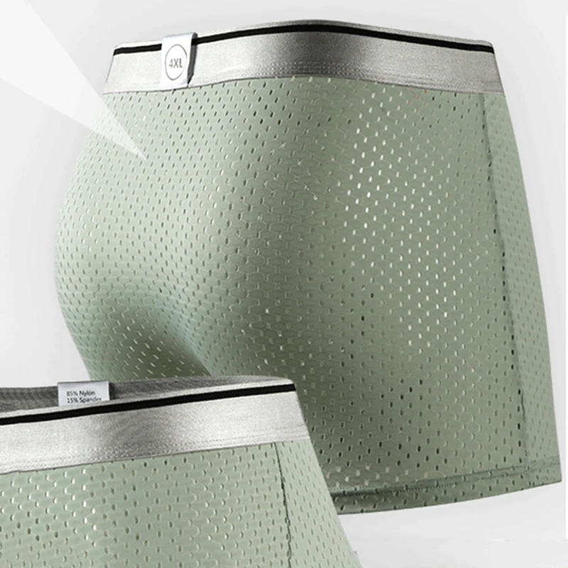 Men's Plus Size Briefs Boxer Men's Ice Silk Mesh Plus Size Boxers Men Plus Size Underwear 4XL 5XL 6XL 7XL 8XL 9XL 10XL 11XL 12XL