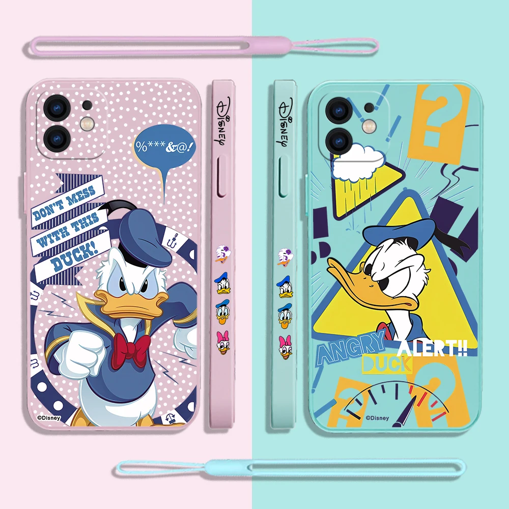

Disney Cartoon Donald Duck Daisy Phone Case For Samsung A53 A50 A52 A52S A51 A72 A71 A73 A81 A91 A32 A30 4G 5G with Hand Strap