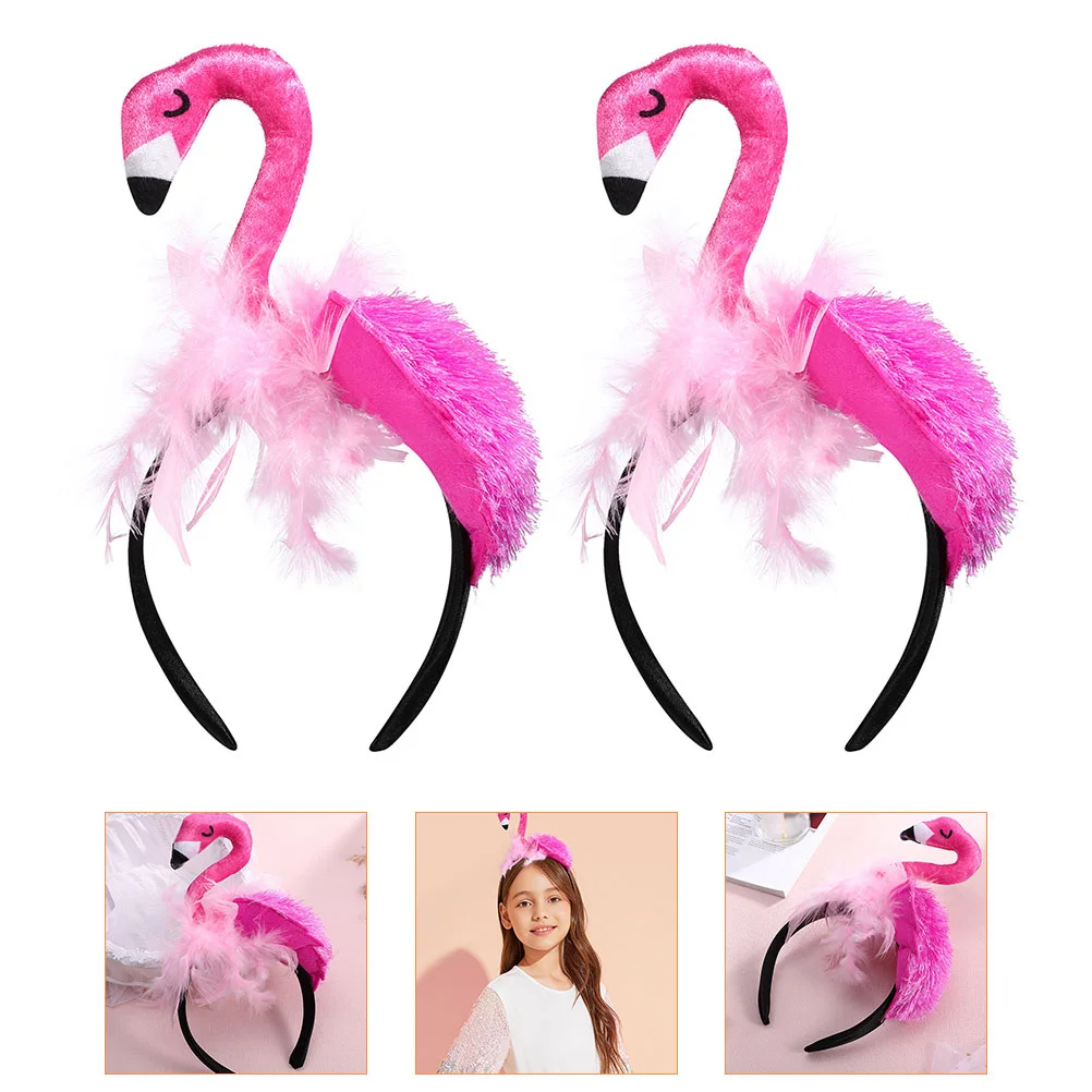 

Flamingo Headband Party Hawaiian Funny Plush Beach Lovely Hair Hoops Ladies Headbands