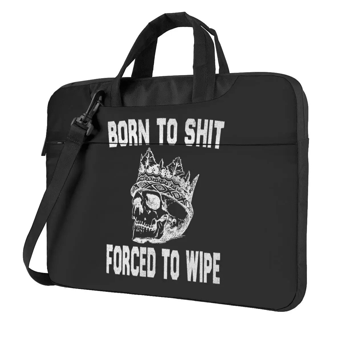 

Born To Shit Skull Nihilism Laptop Bag Funny Words For Macbook Air Pro Acer Dell 13 14 15 15.6 Case Travelmate Shockproof Pouch