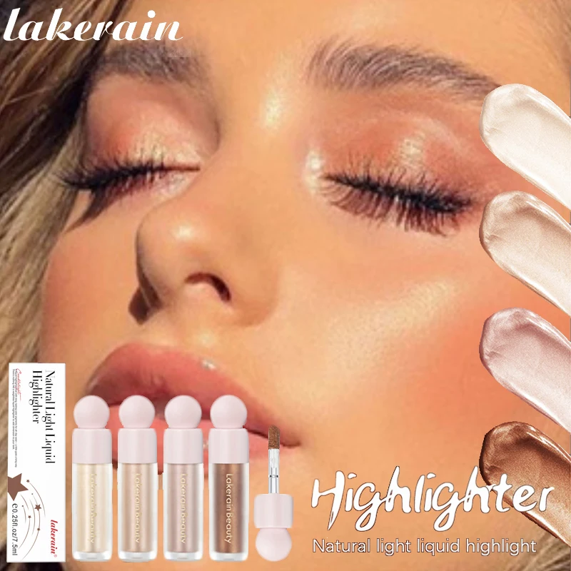 

Lakerain Luxurious Shimmer Finish Positive Light Liquid Luminizer Highlighter,Moisturizing Creamy Soft Liquid Blush For Cheeks
