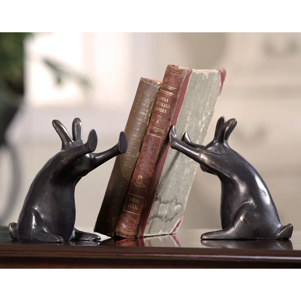 Rabbit Pushing Books Bookends