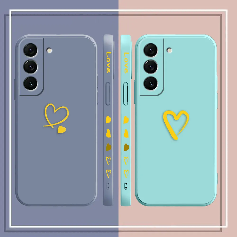 Case For Samsung Galaxy S23 S22 S21 S20 FE S11 S11E S10 S10E S30 Ultra Plus 4G 5G Case Fundas Cqoues Shell Cute Love Heart Frame