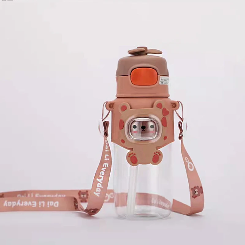 

Kids Portable Water Bottle Cartoon Animal Water Bottle For Kids Straw Cup with Strap Large Capacity High-temperature Water Cups