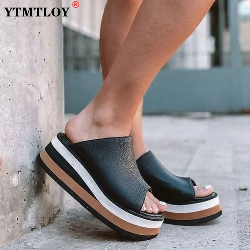 

Women Women Slip on Wedges Shoes for Women Slippers Summer Mujer Platform Sandals Shoes Zapatos De Mujer Slides High Heels