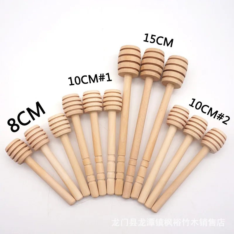 10pcs 8/10/15cm Long Handle Wood Honey Stir Bar Mixing Stick Supplies Jar Spoon Practical Dipper Coffee Milk Tea Kitchen Tool - купить по