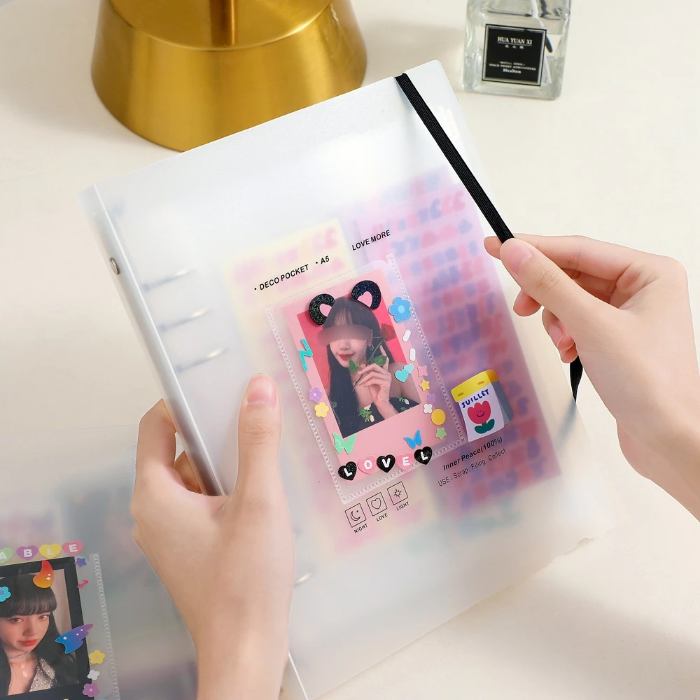 

Kpop Photo Album Photocards Transparent Cover Photocard Collect Book Korean Frosted Loose-leaf Instax Mini Polaroid Scrapbook