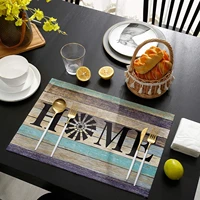 placemats home windmill farm rustic wood grain place mats cotton linen dining table mat for kitchen washable place mats