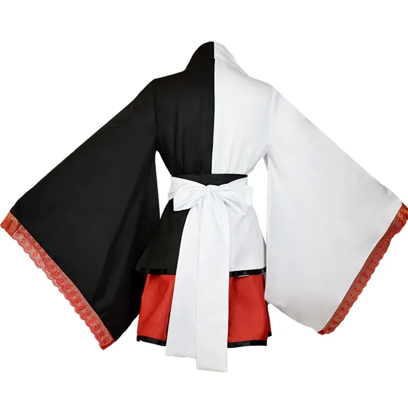 Danganronpa Monokuma Косплей Костюм Кимоно Женские Платья Хэллоуин Csotes Аниме Парики