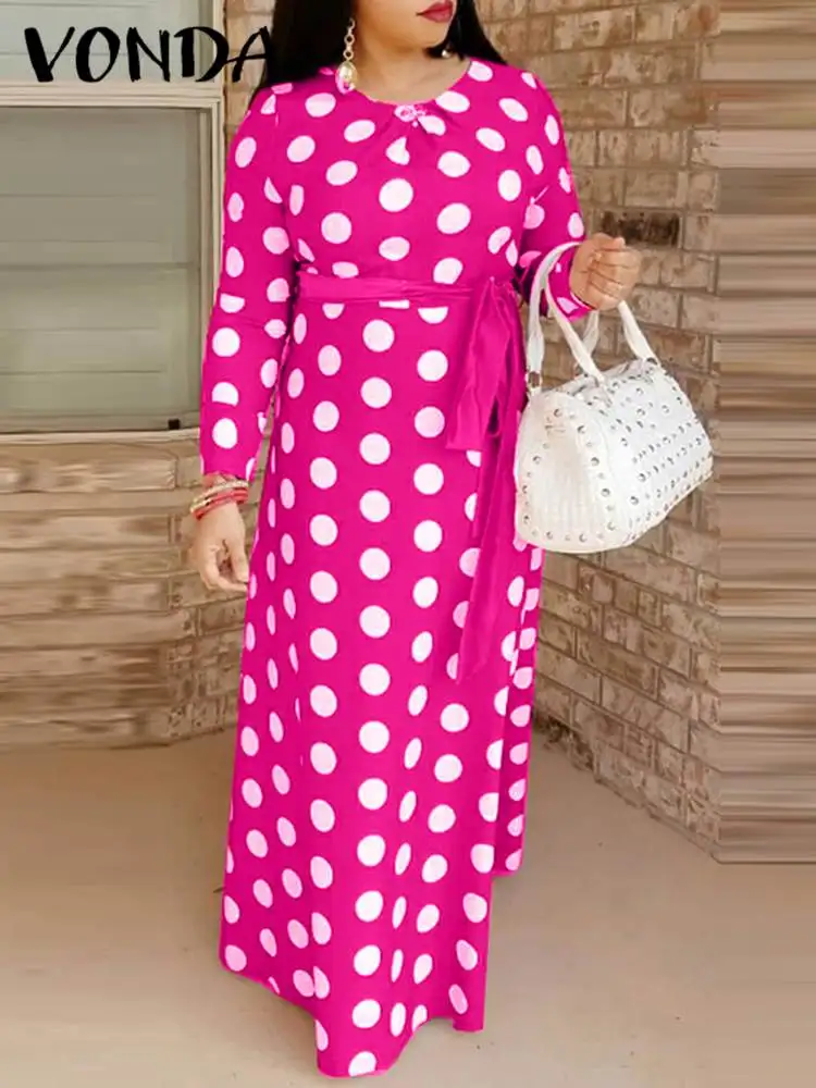 VONDA 2022 богемные женские повседневные мешковатые Макси Платья с цветочным принтом праздничные платья уличное платье женский сексуальный са...