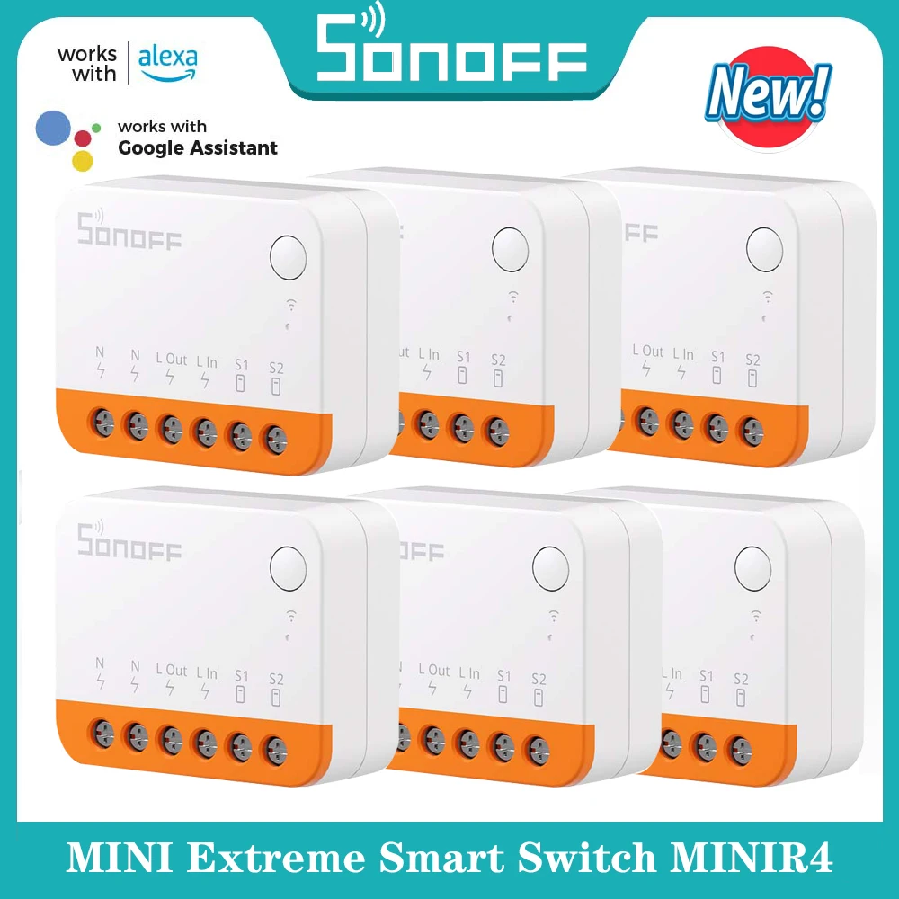 Смарт-выключатель SONOFF MINIR4 с поддержкой Wi-Fi, 10 А