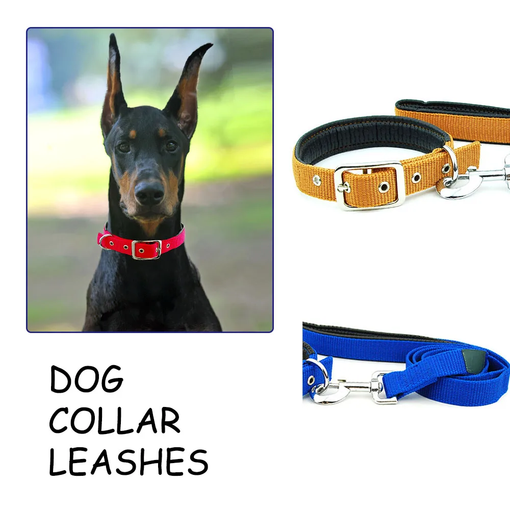 

Adjustable Dog Leashes Set Solid Color Collar for Small Medium Large Dogs PP Material Durable Leash Pet Outdoor Walking Items