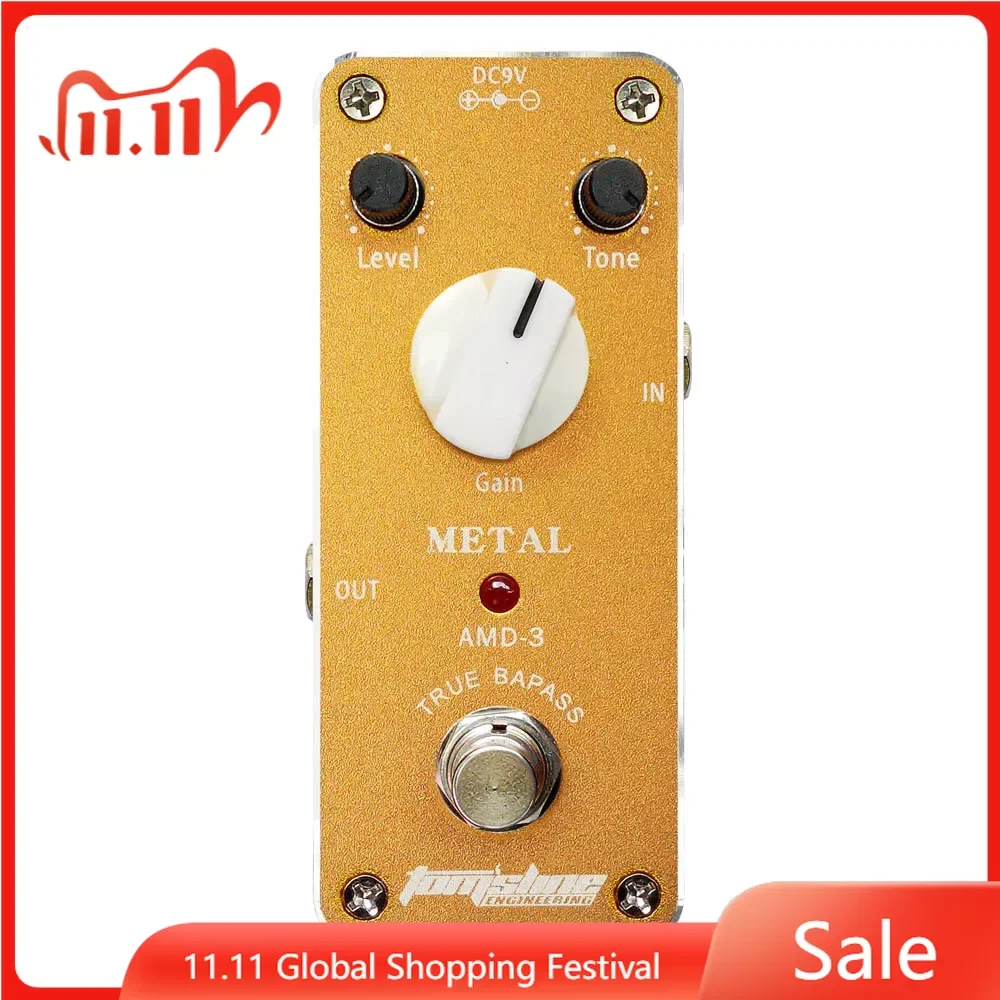 

AROMA AMD-3 Guitar Effect Pedal Metal Distortion Electric Guitar Effect Pedal with True Bypass Pedal Guitar Parts & Accessories