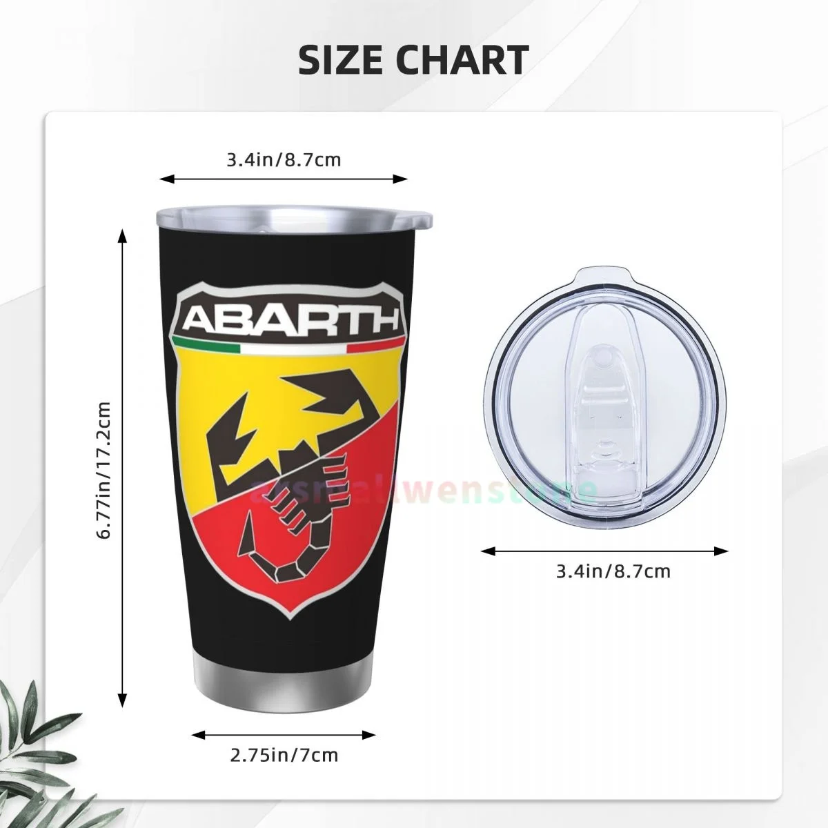 Nyanhif Персонализированный автомобильный логотип Abarth с изоляцией термочашка для